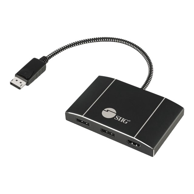 SIIG Triple 4K DisplayPort 1.4 to 2 DP & HDMI MST Hub Splitter