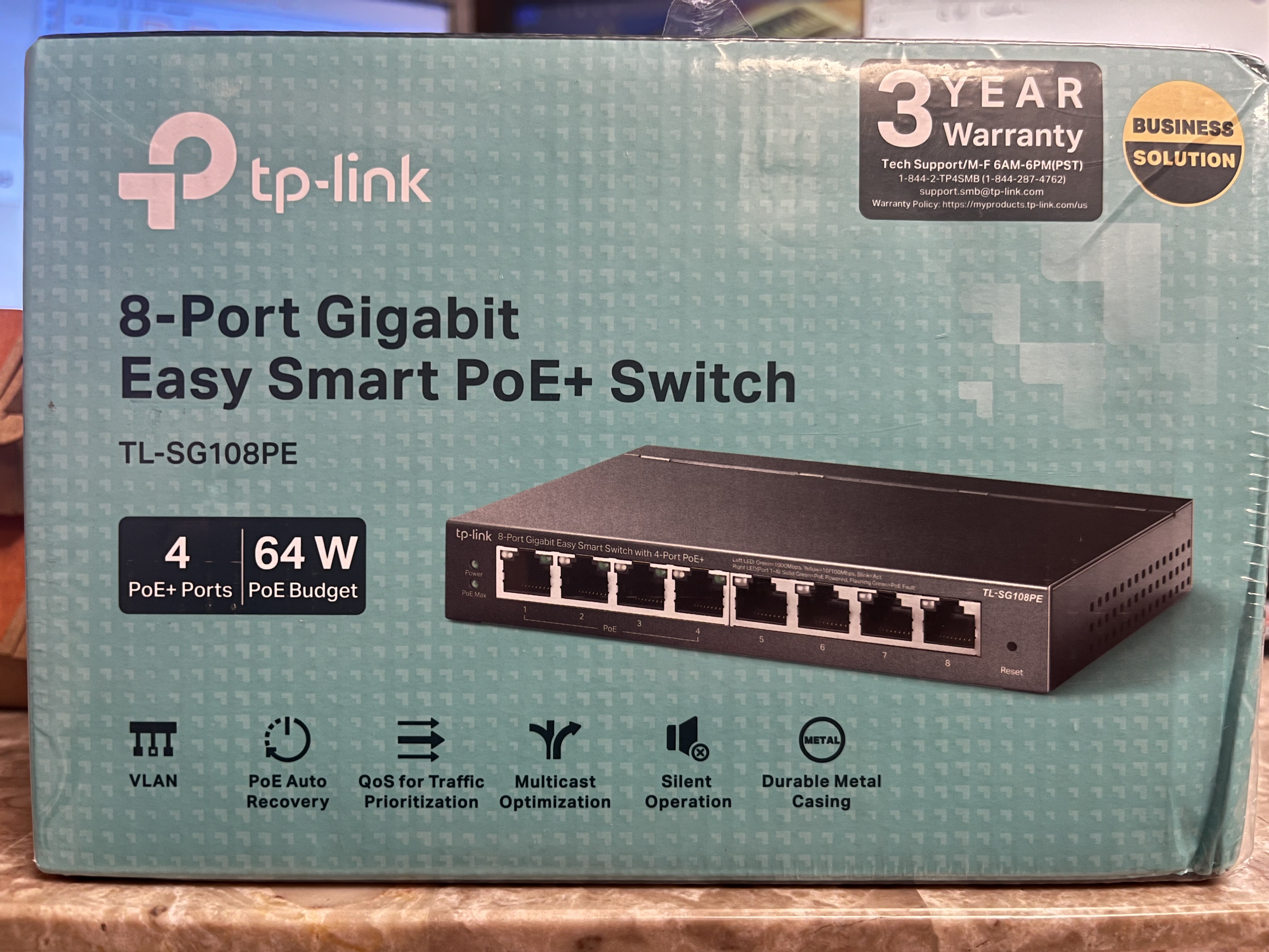 TP-Link TL-SG108PE 8-Port Gigabit Easy Smart PoE+ Switch