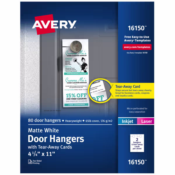 Avery Door Hanger (with tear-away cards)