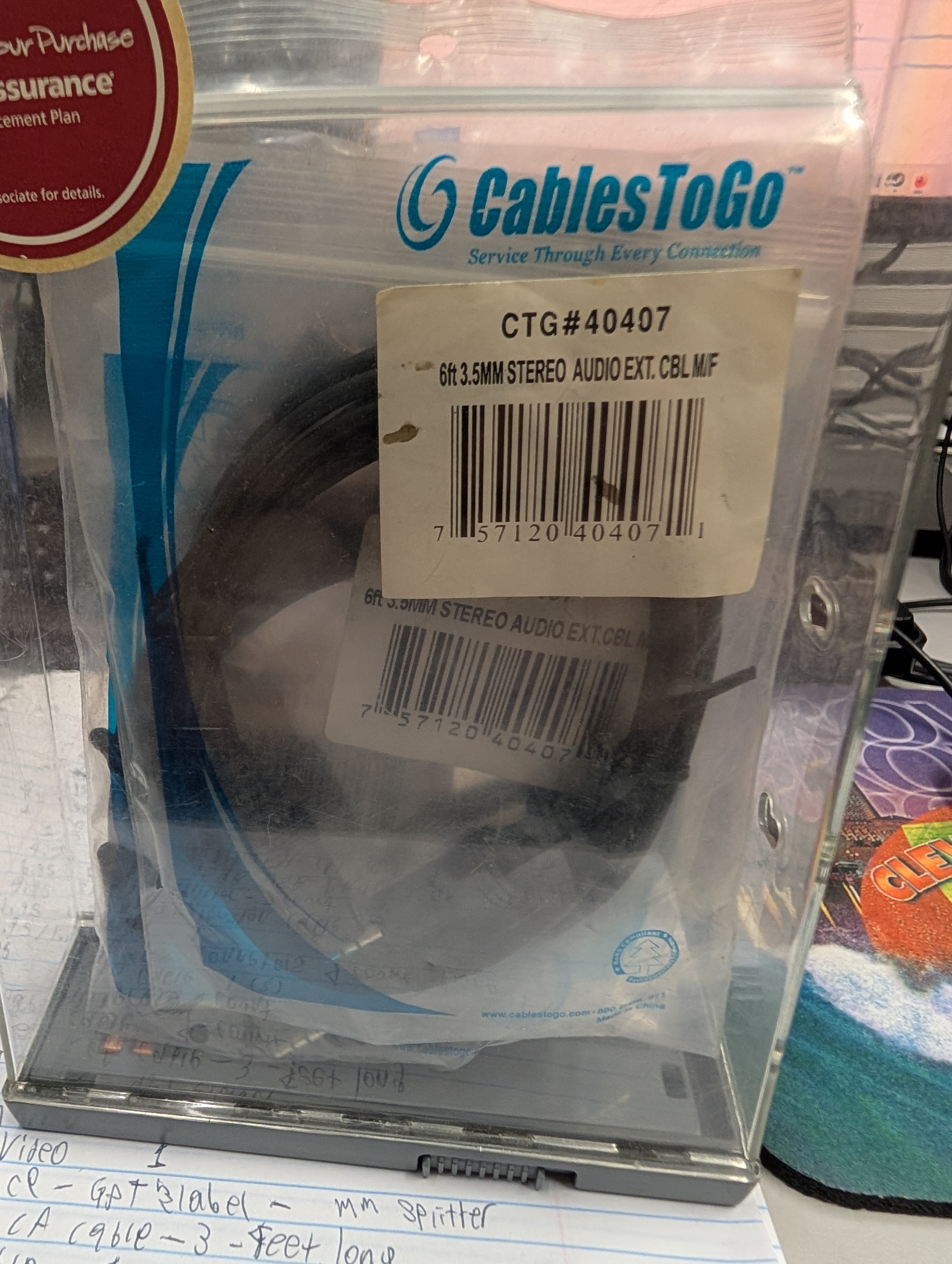 6 ft. 3.5mm Stereo Audio Ext. Cbl M/F